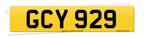 Registration number GCY 929